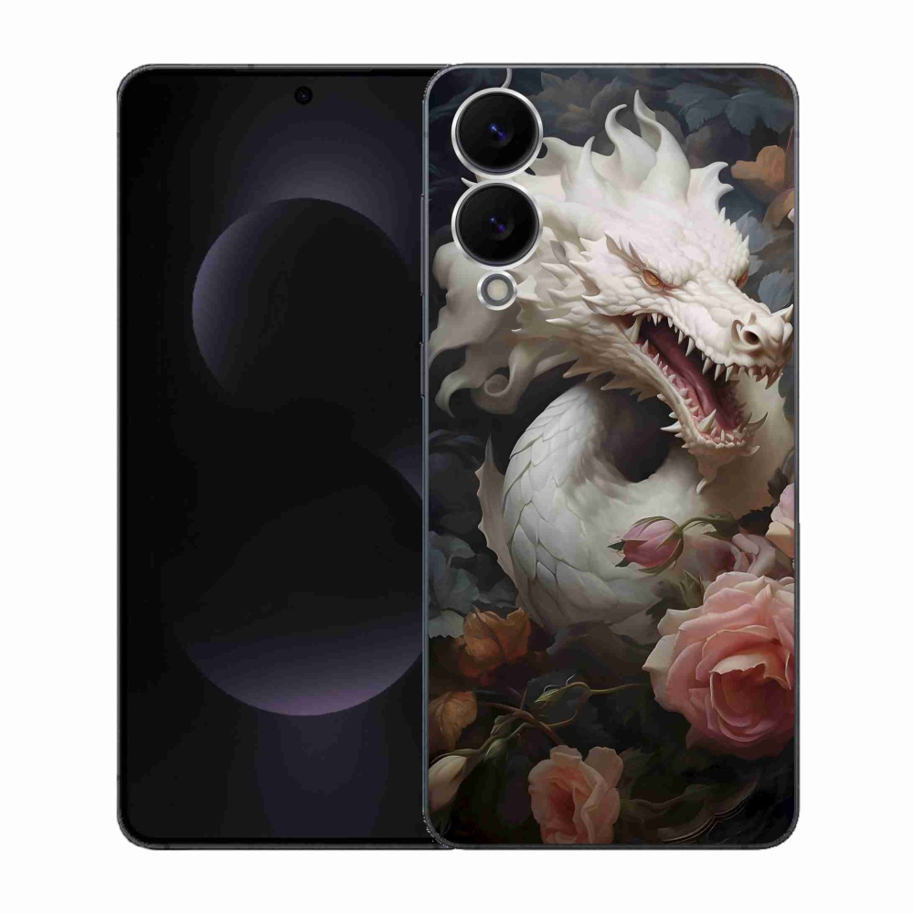 mmCase géltok a Samsung Galaxy S25 Edge-hez – fehér sárkány