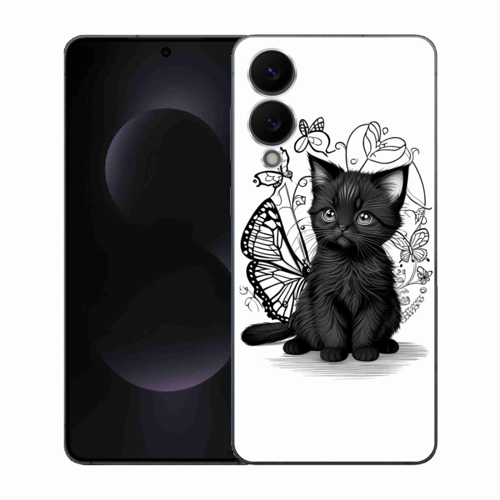 Zselés borítás mmCase Samsung Galaxy S25 Edge készülékhez - fekete cica