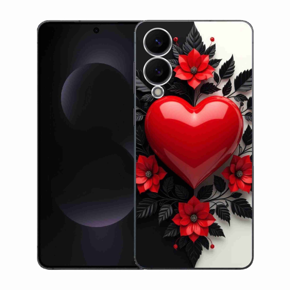 Gél védőhuzat mmCase Samsung Galaxy S25 Edge készülékhez - piros szív