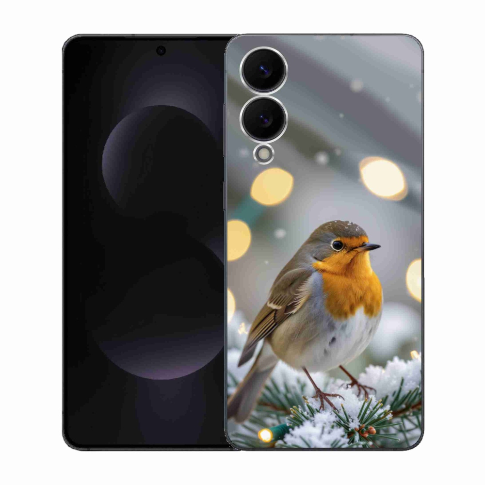 Gél védőhuzat mmCase Samsung Galaxy S25 Edge készülékhez - piros télen