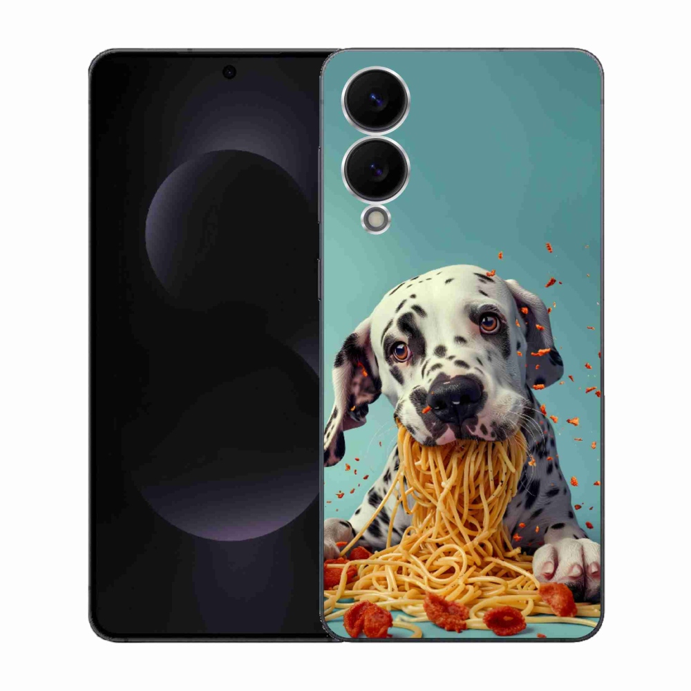 Gél borítás mmCase Samsung Galaxy S25 Edge készülékhez - dalmatin és spagetti