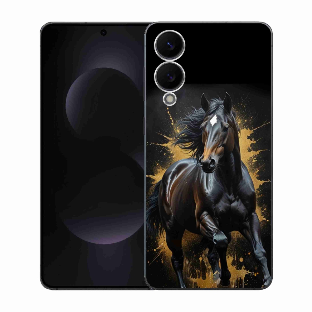 Zselés borítás mmCase Samsung Galaxy S25 Edge készülékhez - elegáns fekete ménes