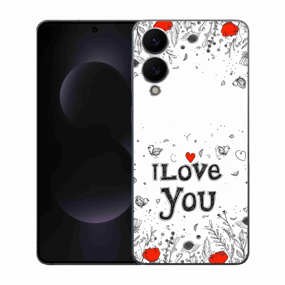 Gél borító mmCase Samsung Galaxy S25 Edge készülékhez - I love you fehér háttérrel