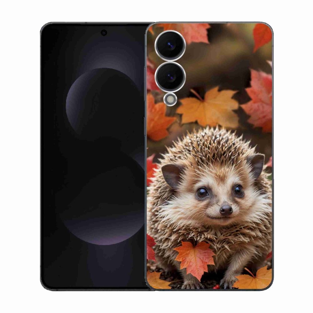 Zselés borítás mmCase Samsung Galaxy S25 Edge készülékhez - sün a levelekben