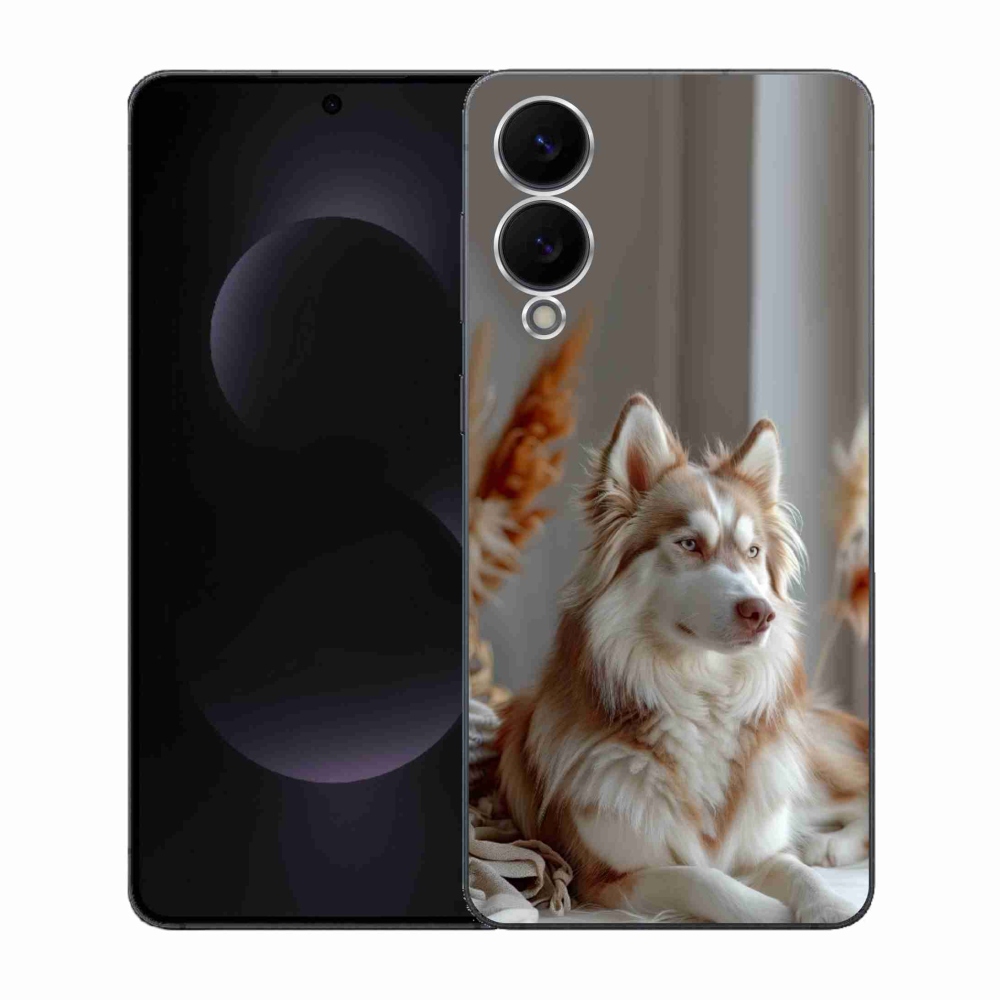 Zselés borítás mmCase Samsung Galaxy S25 Edge készülékhez - csendes szibériai husky