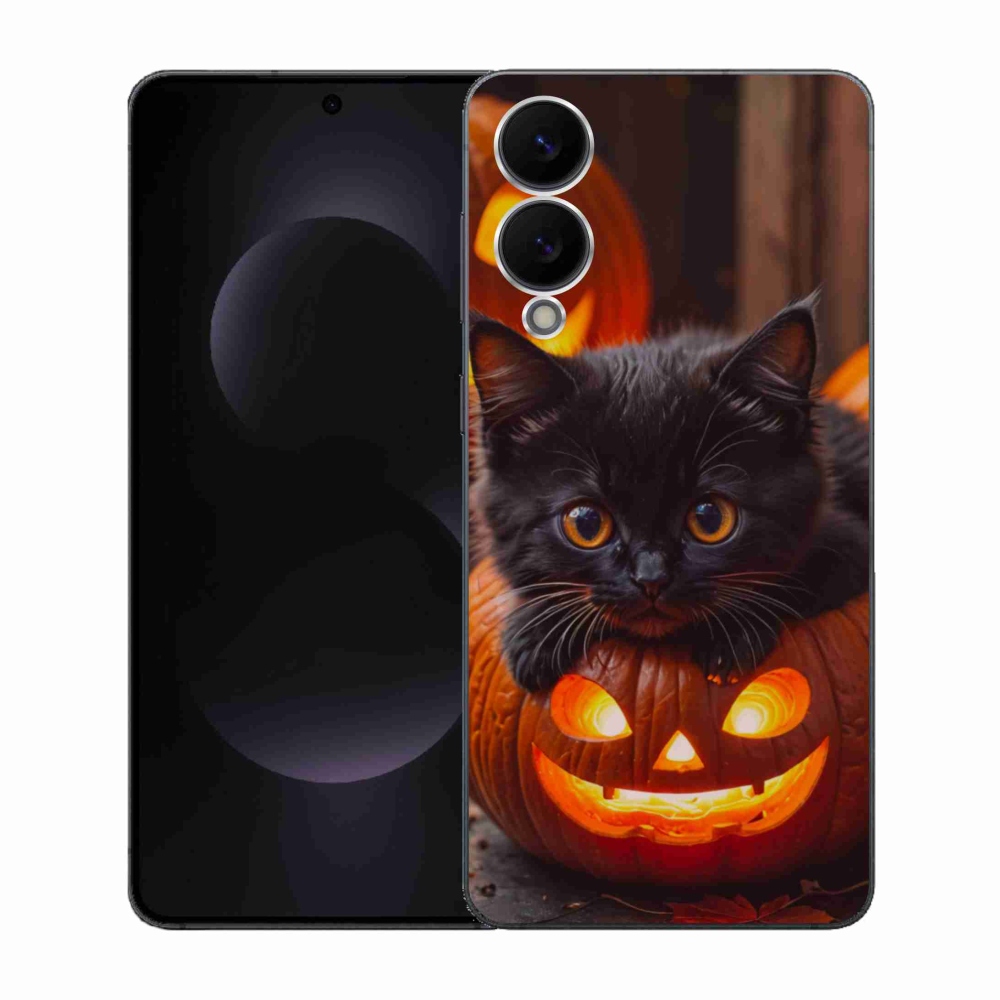 Gél borítás mmCase Samsung Galaxy S25 Edge készülékhez - cica és sütőtök