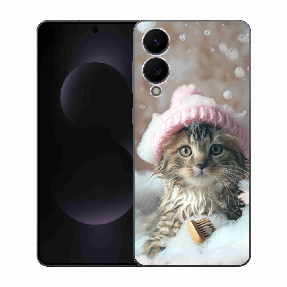 Gél borítás mmCase Samsung Galaxy S25 Edge készülékhez - cica és fürdő