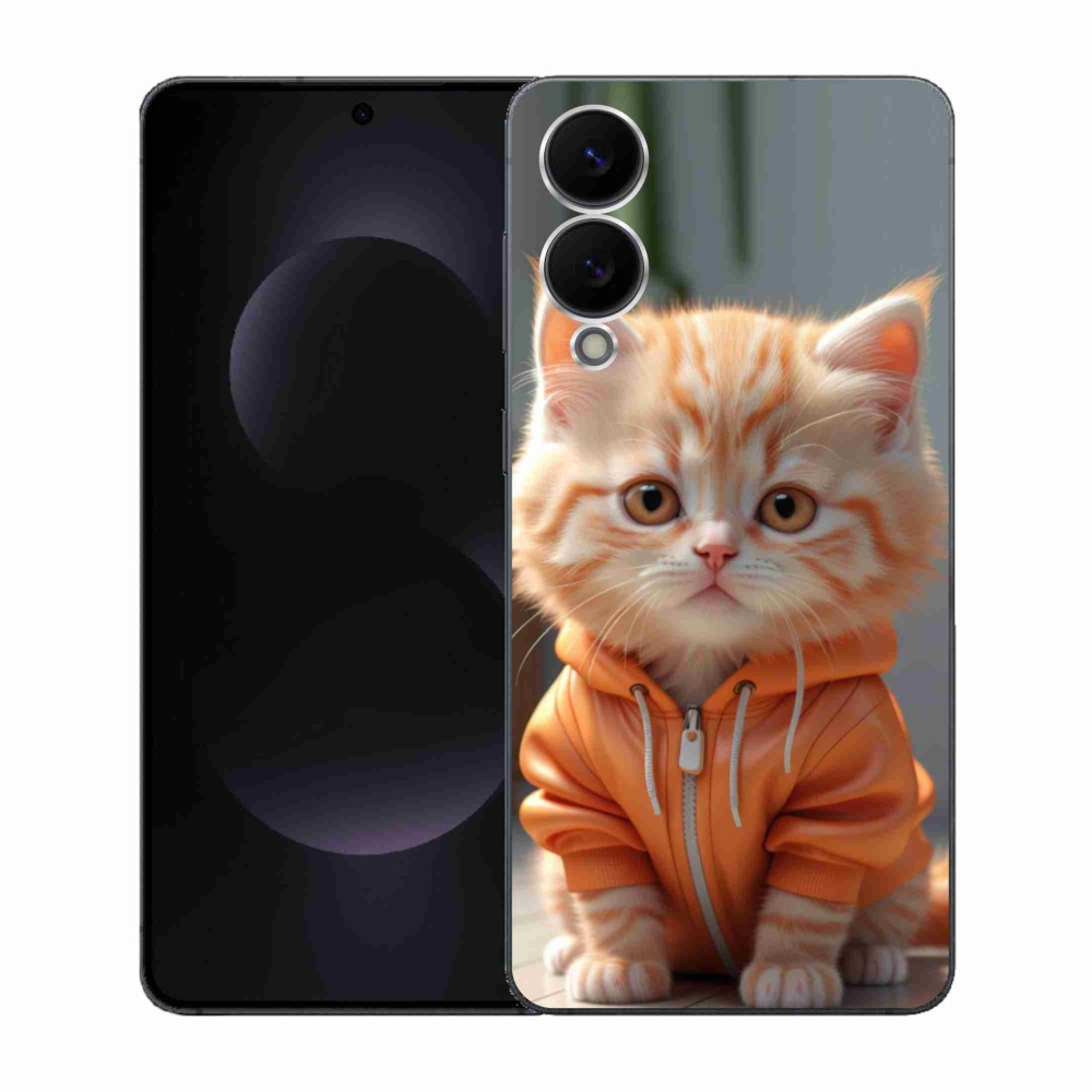 Gél borítás mmCase Samsung Galaxy S25 Edge készülékhez - cica melegítőben