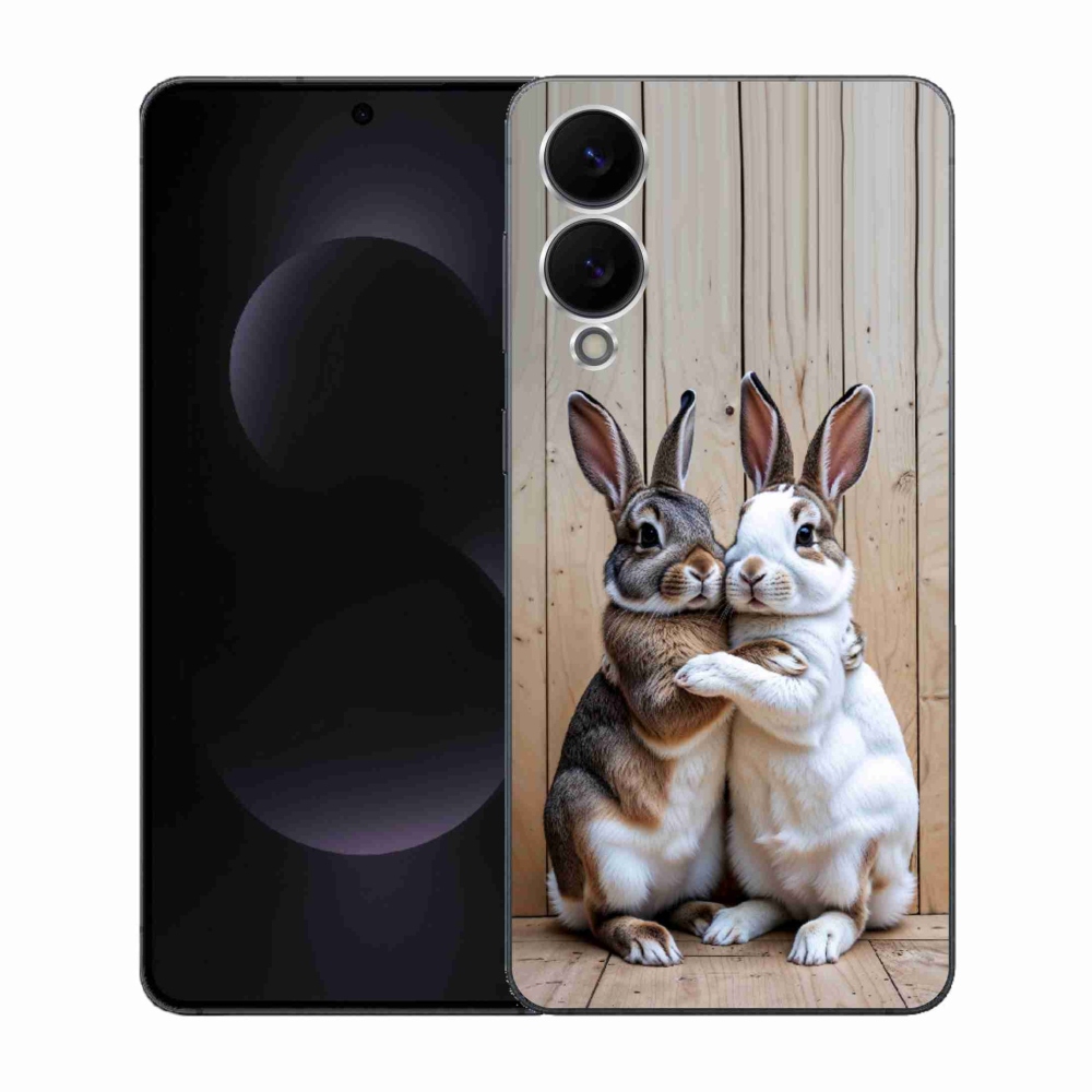 Zselés borítás mmCase Samsung Galaxy S25 Edge készülékhez - nyúl pár