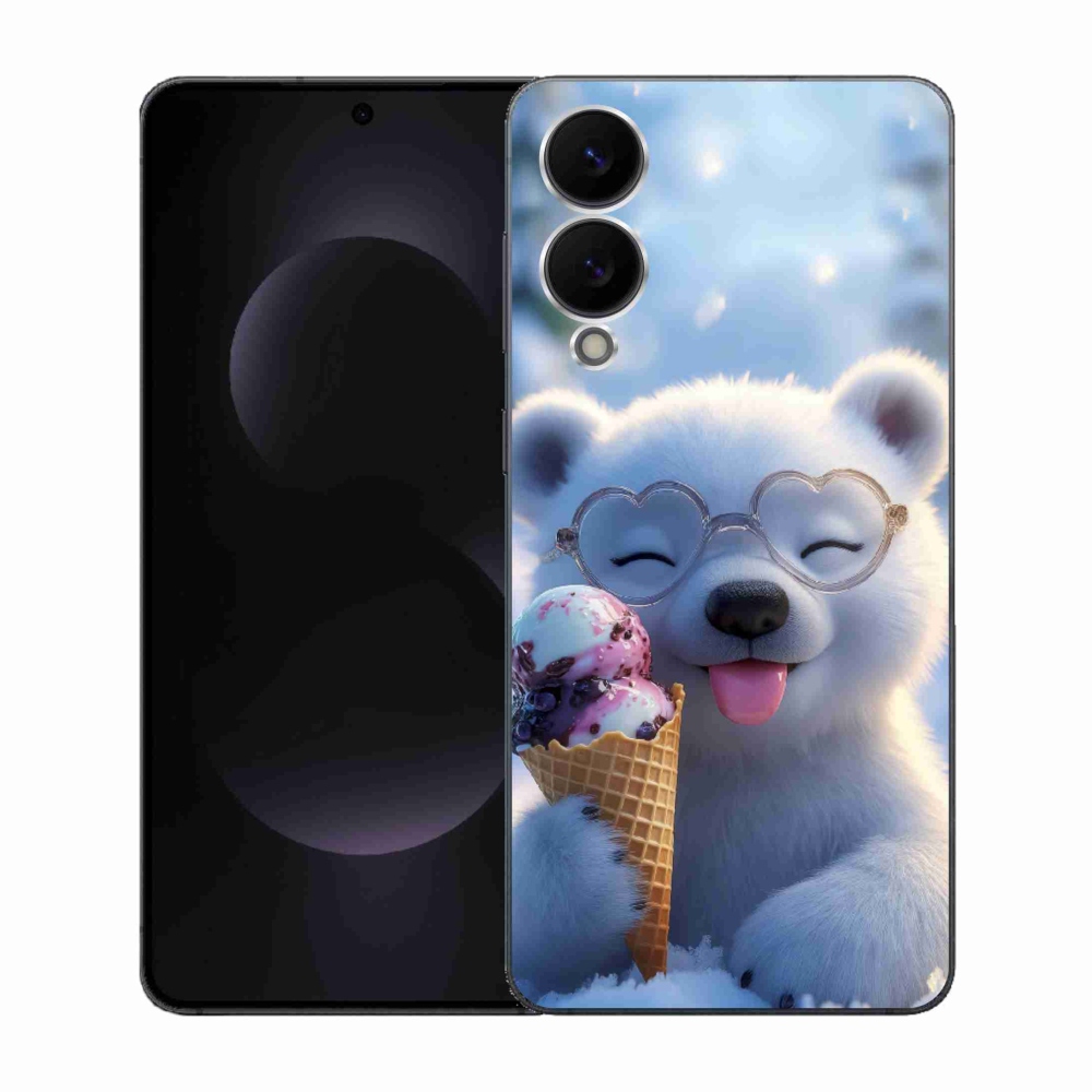 Gél borítás mmCase Samsung Galaxy S25 Edge készülékhez - mackó fagylalttal