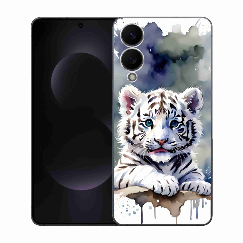 Gél borítás mmCase Samsung Galaxy S25 Edge készülékhez - fehér tigriskölyök