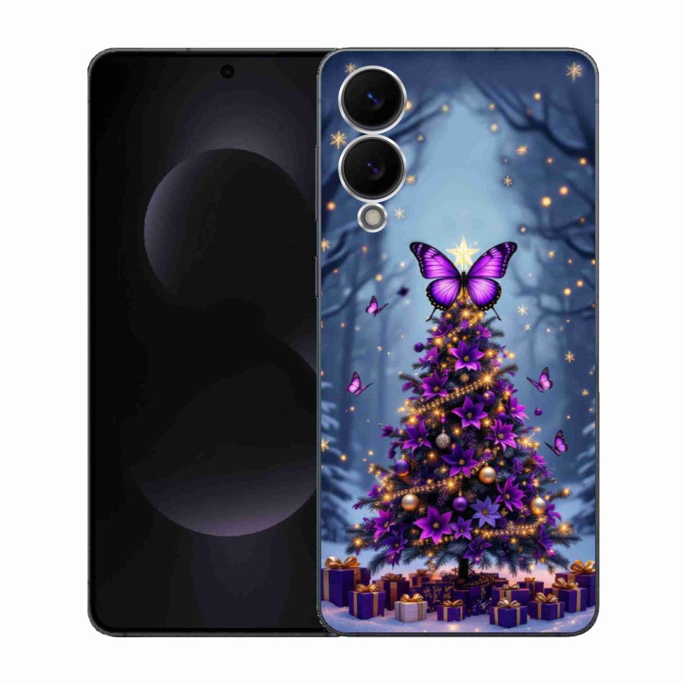 Gél borítás mmCase Samsung Galaxy S25 Edge készülékhez - pillangó karácsonyfa