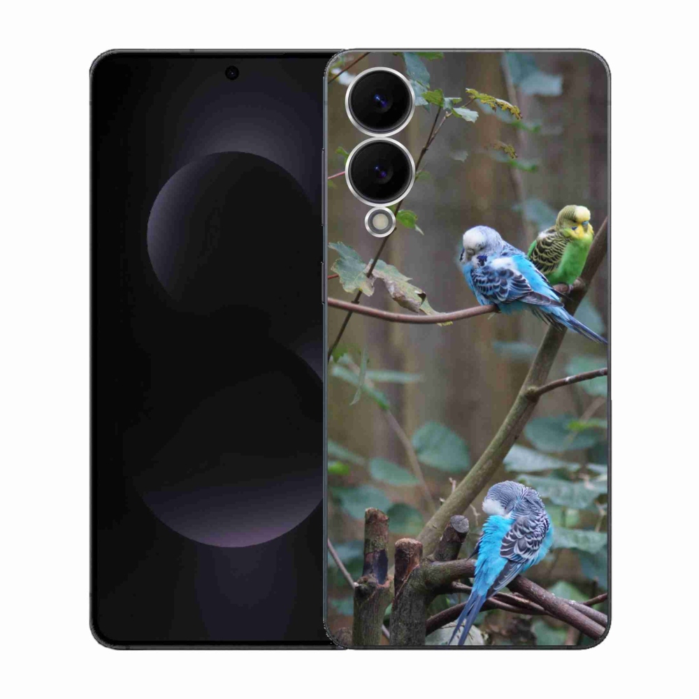 Gél borító mmCase Samsung Galaxy S25 Edge készülékhez - papagájok az ágon