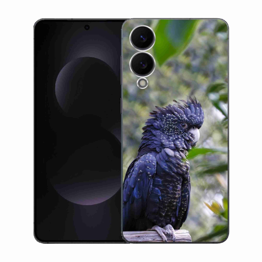 Gél borítás mmCase Samsung Galaxy S25 Edge készülékhez - papagáj kakadu fekete