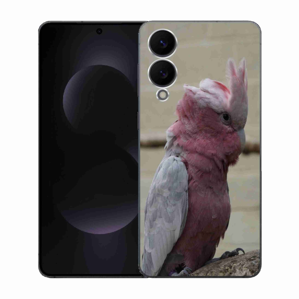 Zselés borítás mmCase Samsung Galaxy S25 Edge készülékhez - papagáj kakadu rózsaszínű