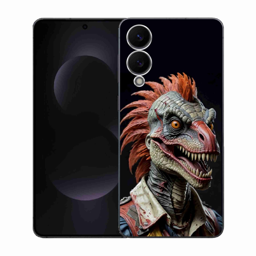 Zselés borítás mmCase Samsung Galaxy S25 Edge készülékhez - punk dinoszaurusz