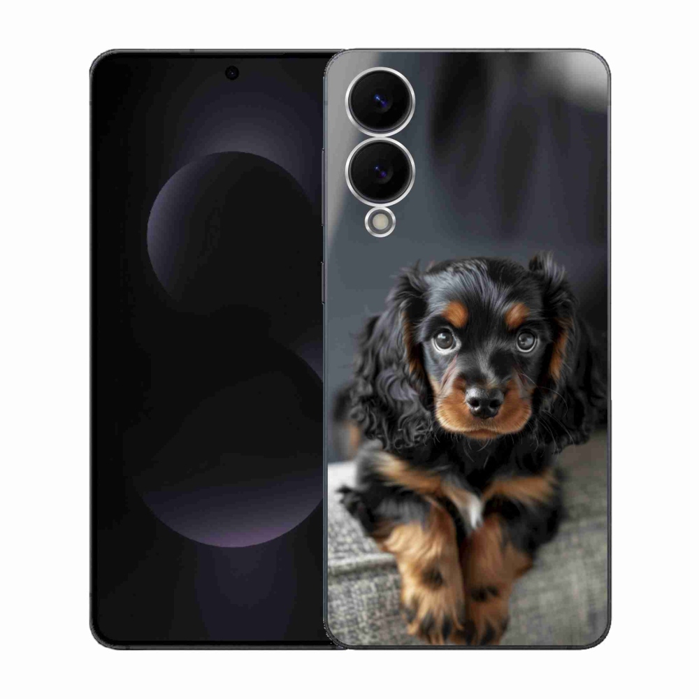 Gél borítás mmCase Samsung Galaxy S25 Edge készülékhez - aranyos hosszúszőrű tacskó