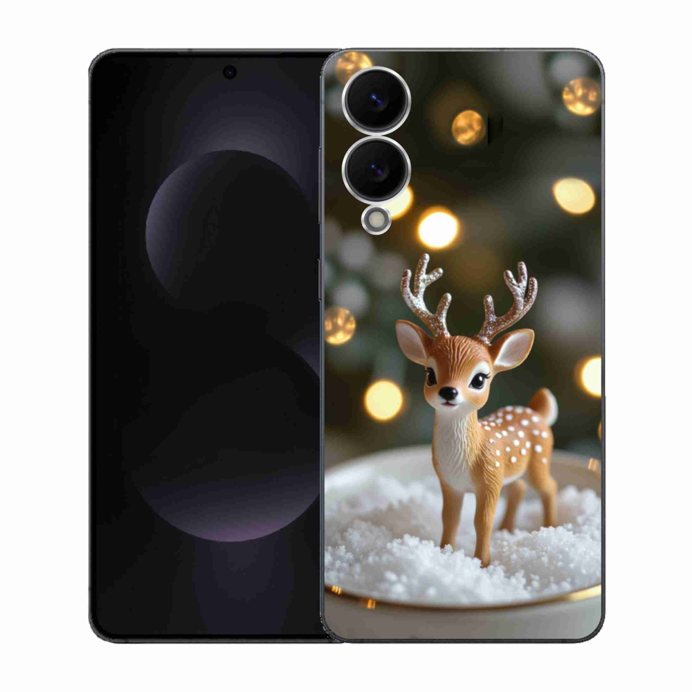 Gél borítás mmCase Samsung Galaxy S25 Edge készülékhez - aranyos karácsonyi szarvasok