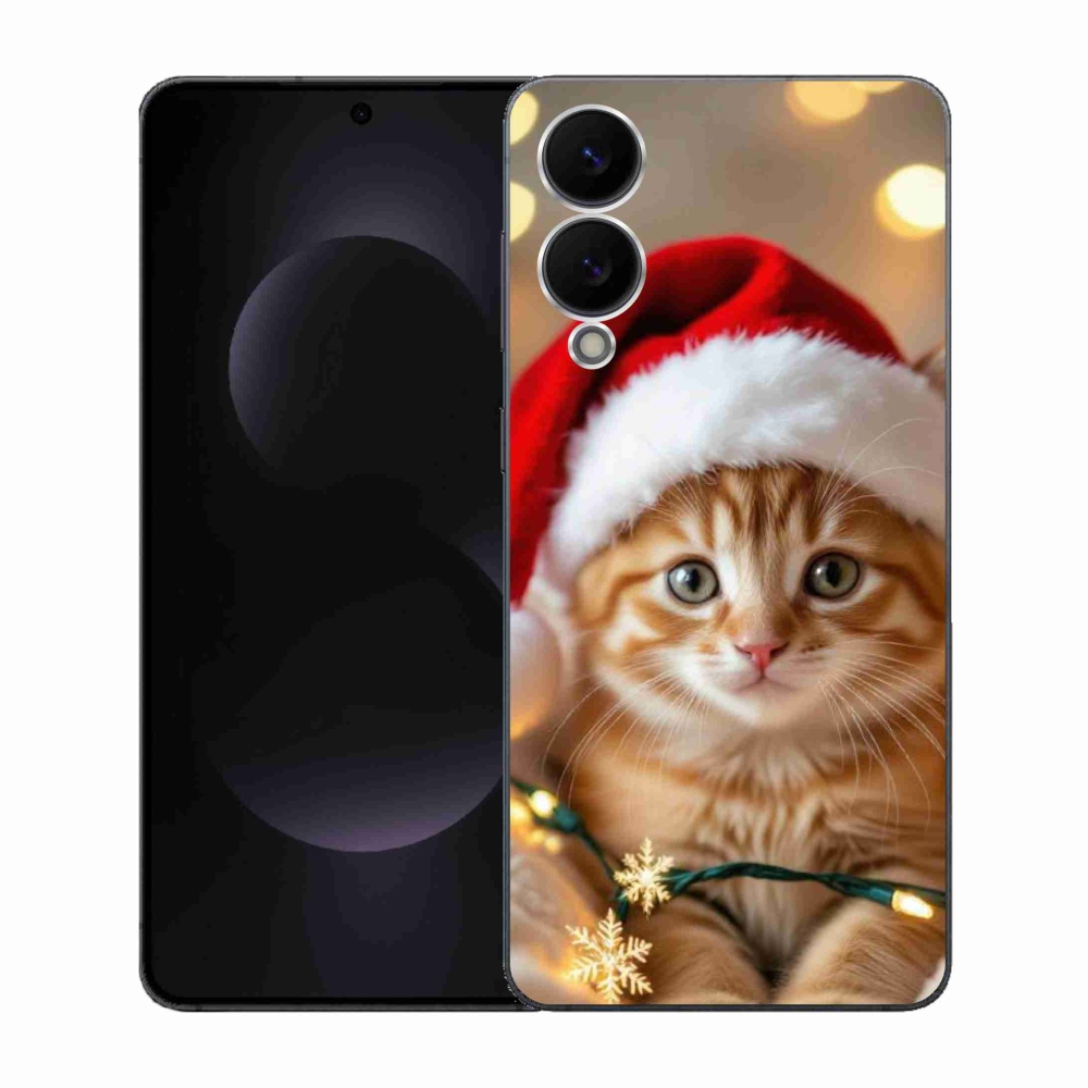 Gél borítás mmCase Samsung Galaxy S25 Edge készülékhez - Karácsonyi cica