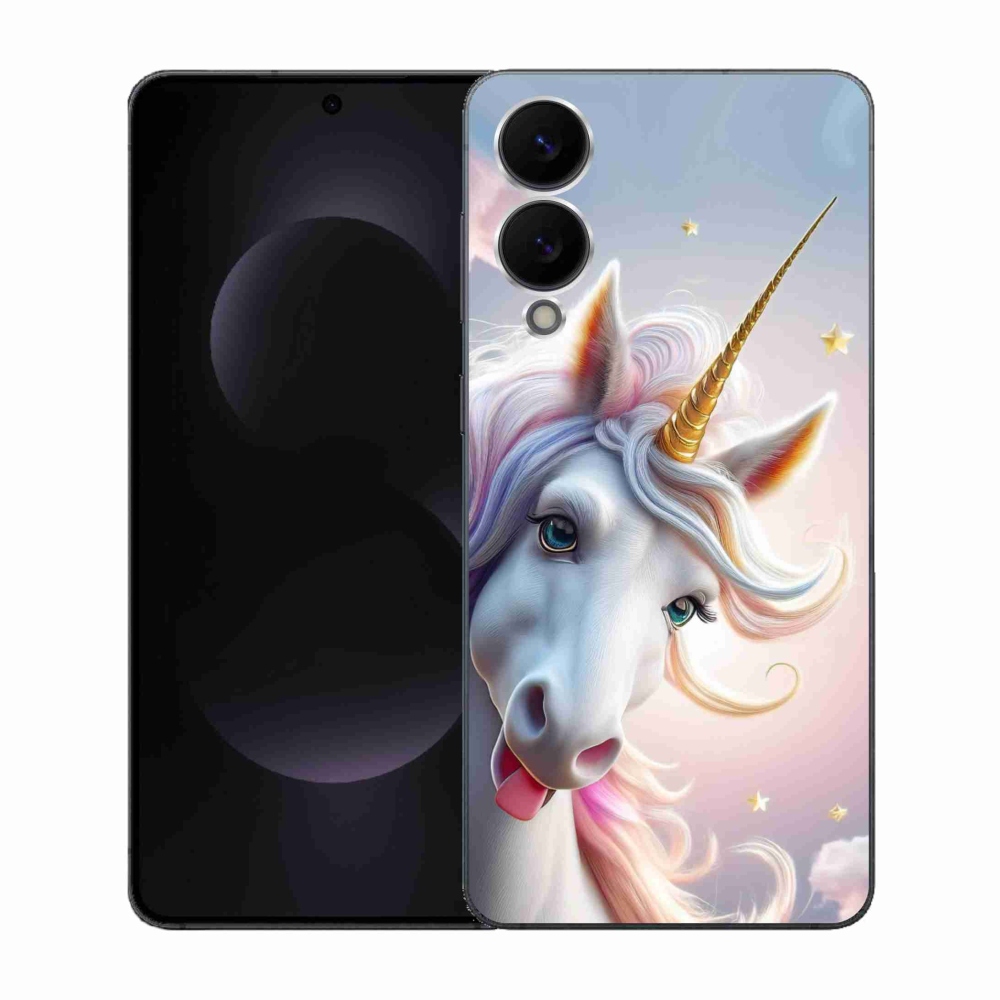 Gél borítás mmCase Samsung Galaxy S25 Edge készülékhez - vidám egyszarvú