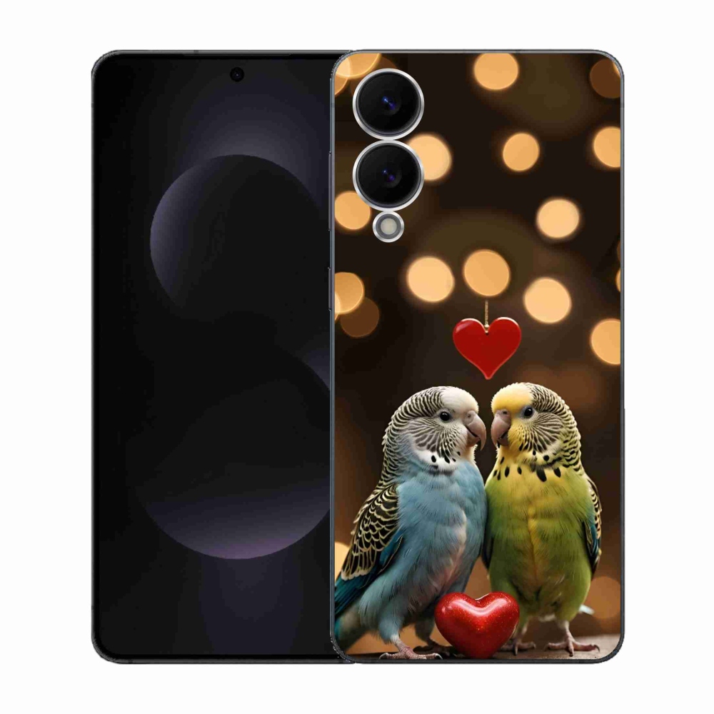 Gél borítás mmCase Samsung Galaxy S25 Edge készülékhez - szerelmes papagájok