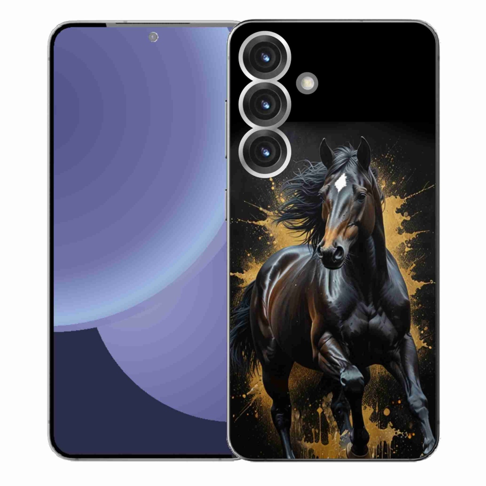 Zselés borítás mmCase Samsung Galaxy S25+ készülékhez - elegáns fekete ménes