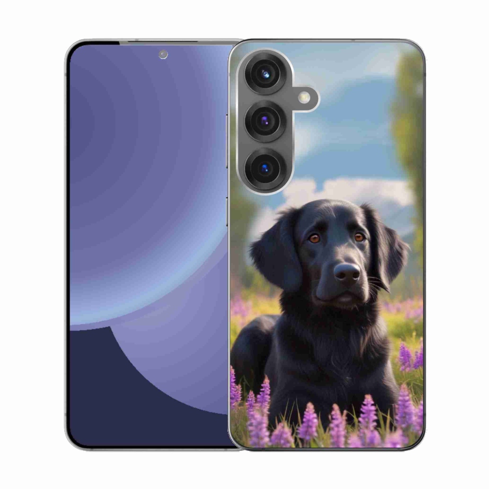Zselés borítás mmCase Samsung Galaxy S25 készülékhez - elegáns fekete retriever