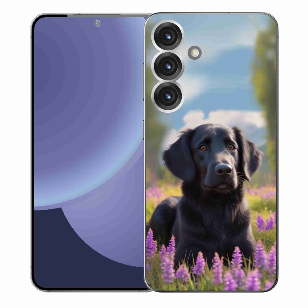 Zselés borítás mmCase Samsung Galaxy S25+ készülékhez - elegáns fekete retriever
