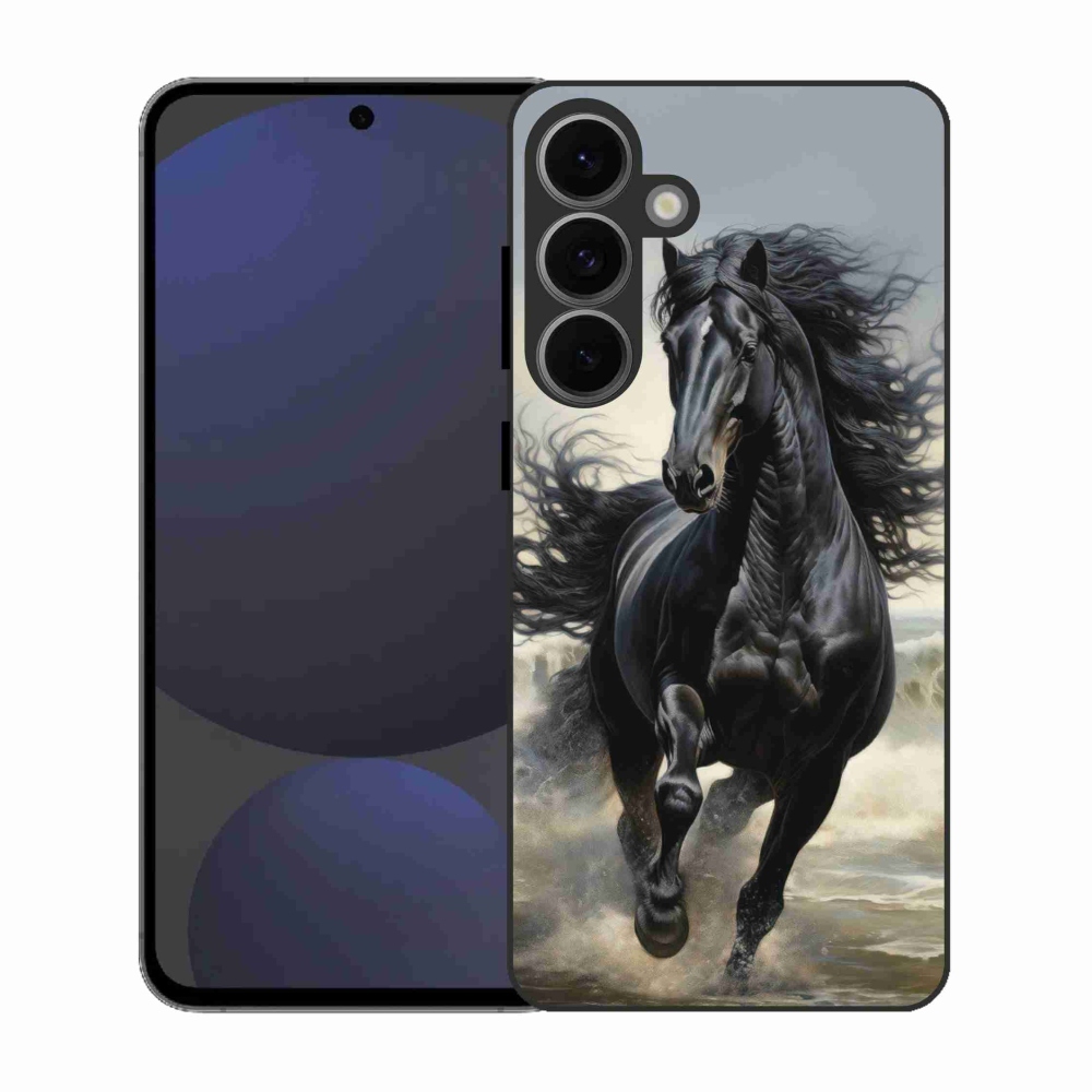 Gél borítás mmCase Samsung Galaxy S25 FE - fekete futó ló