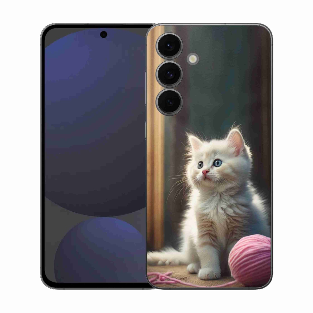 Gél védőhuzat mmCase Samsung Galaxy S25 FE - fehér cica 2