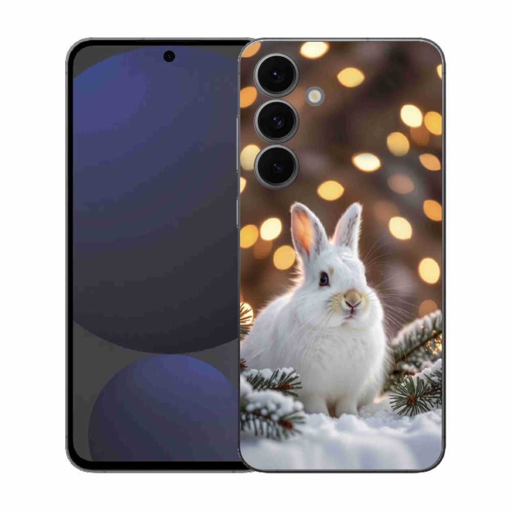 Zselés borítás mmCase Samsung Galaxy S25 FE - fehér nyúlhoz