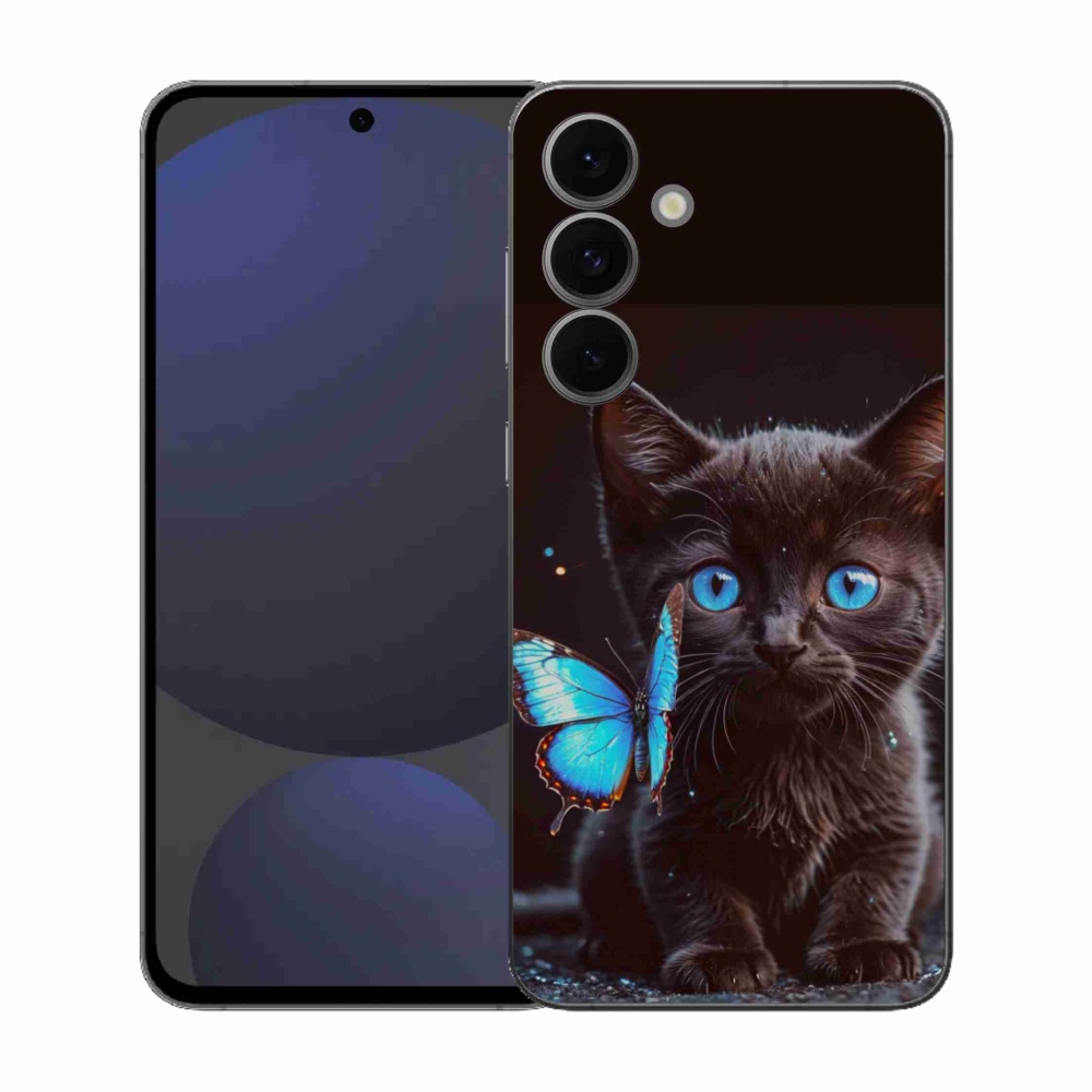 Gél védőhuzat mmCase Samsung Galaxy S25 FE - fekete cica 3