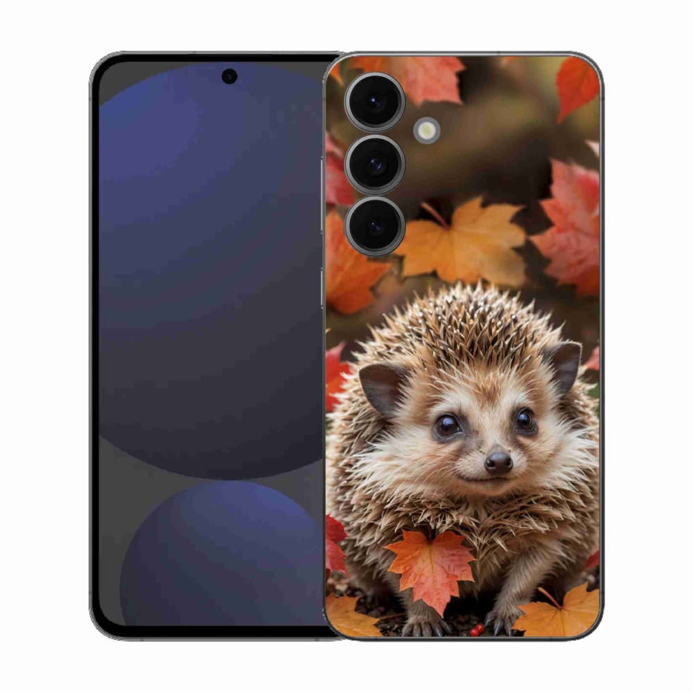 Zselés borítás mmCase Samsung Galaxy S25 FE készülékhez - sün a levelekben