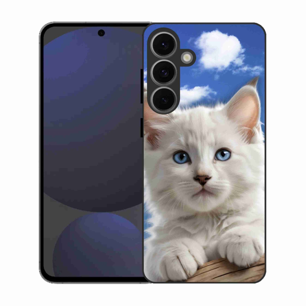 Gél borítás mmCase Samsung Galaxy S25 FE készülékhez - cica és felhők