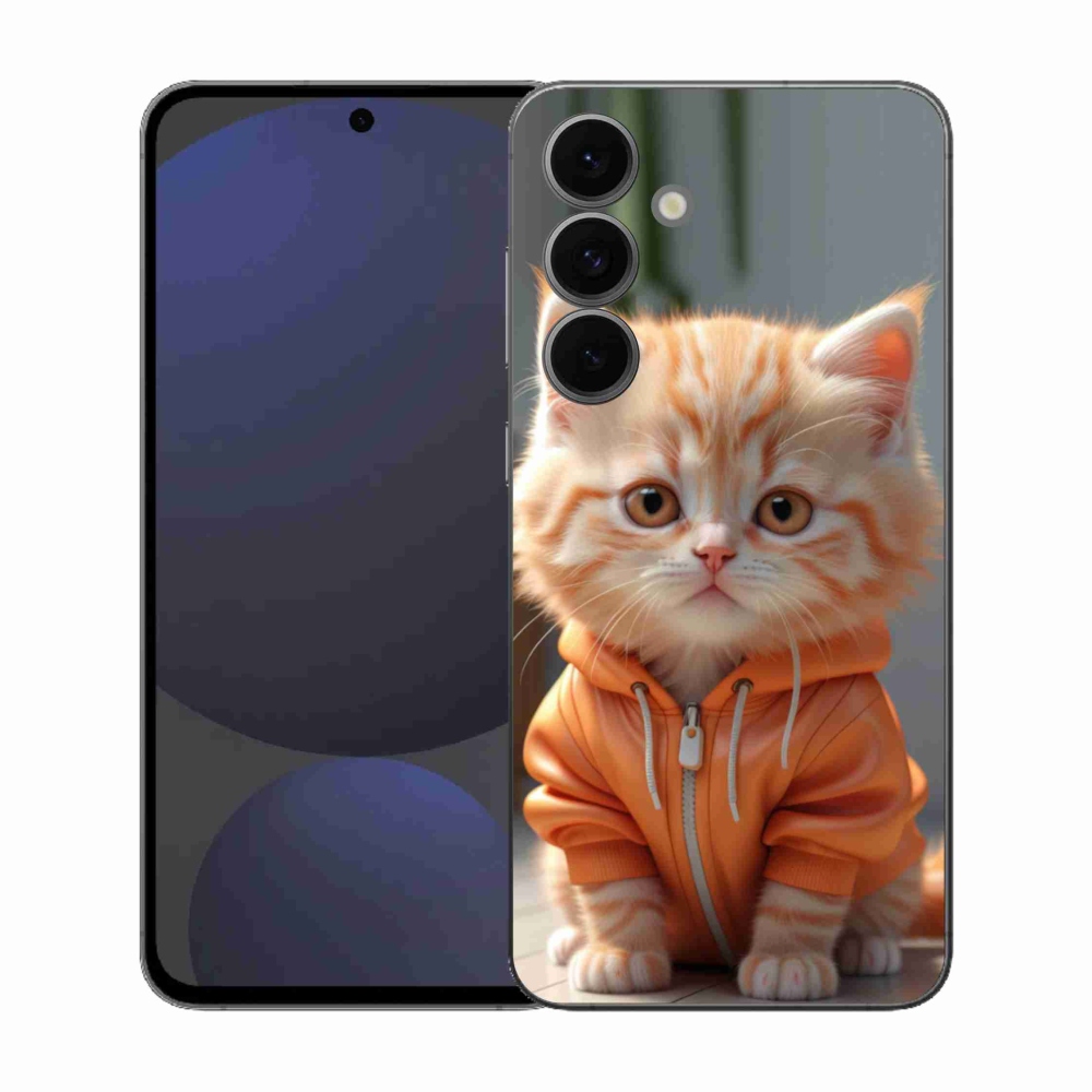 Zselés borítás mmCase Samsung Galaxy S25 FE készülékhez - cica melegítőben