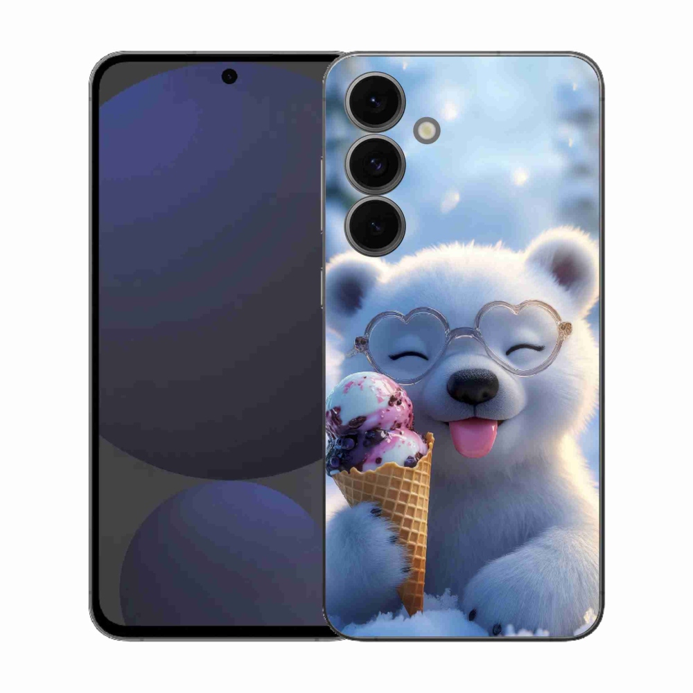 Zselés borítás mmCase Samsung Galaxy S25 FE készülékhez - mackó fagylalttal