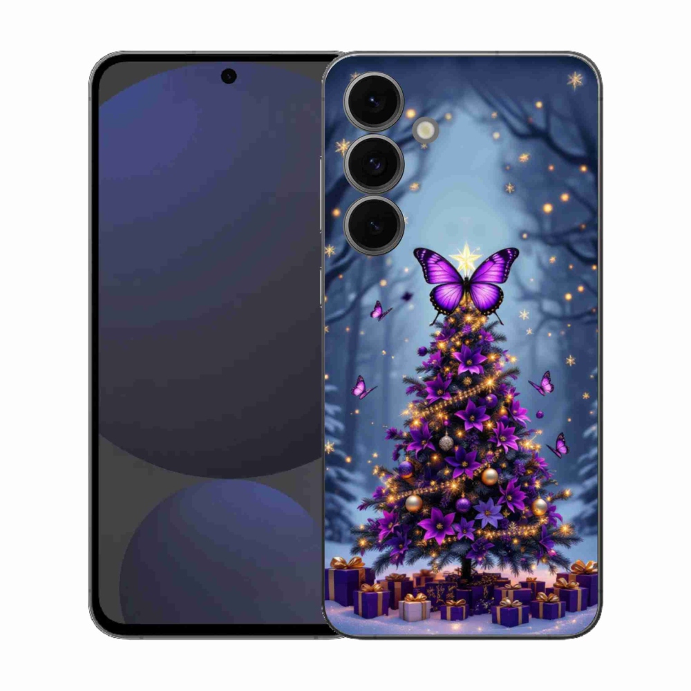 Gél borítás mmCase Samsung Galaxy S25 FE - pillangó karácsonyfa