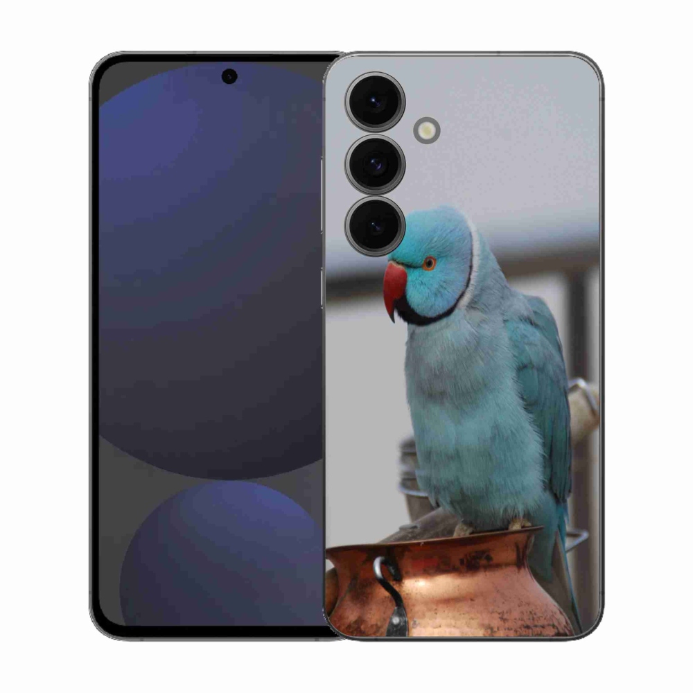 Zselés borítás mmCase Samsung Galaxy S25 FE készülékhez - papagáj alexander kék