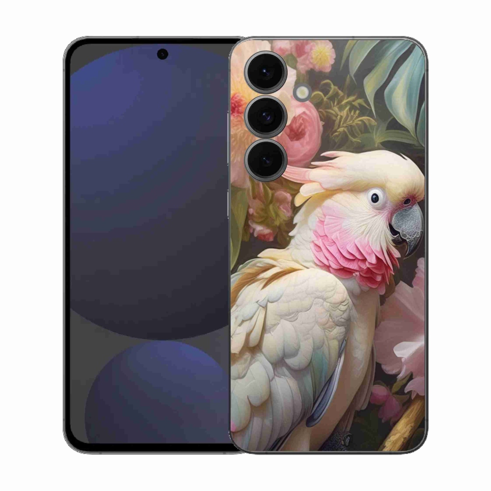 Zselés borítás mmCase Samsung Galaxy S25 FE - papagáj kakadu rózsaszín 2