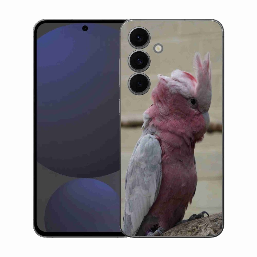 Zselés borítás mmCase Samsung Galaxy S25 FE készülékhez - papagáj kakadu rózsaszínű