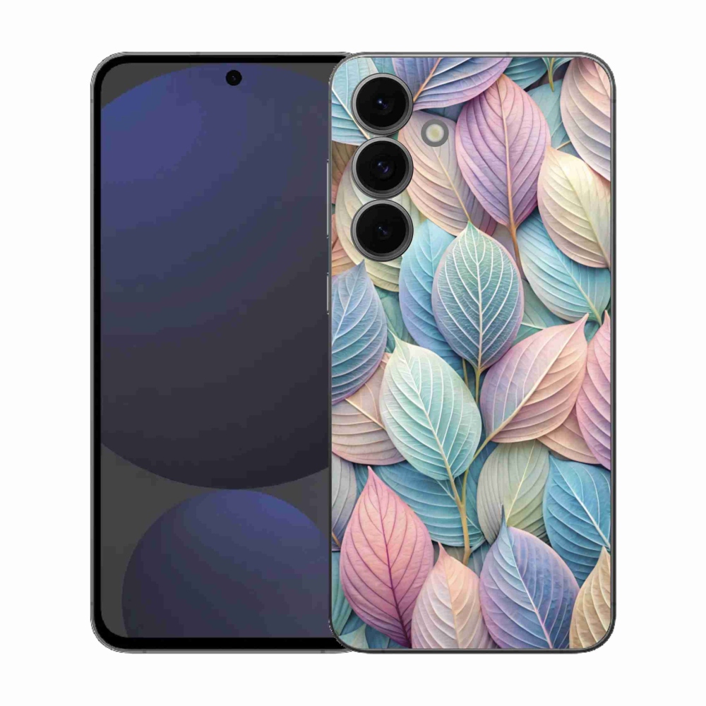 Zselés borítás mmCase Samsung Galaxy S25 FE készülékhez - pasztell színű levelek