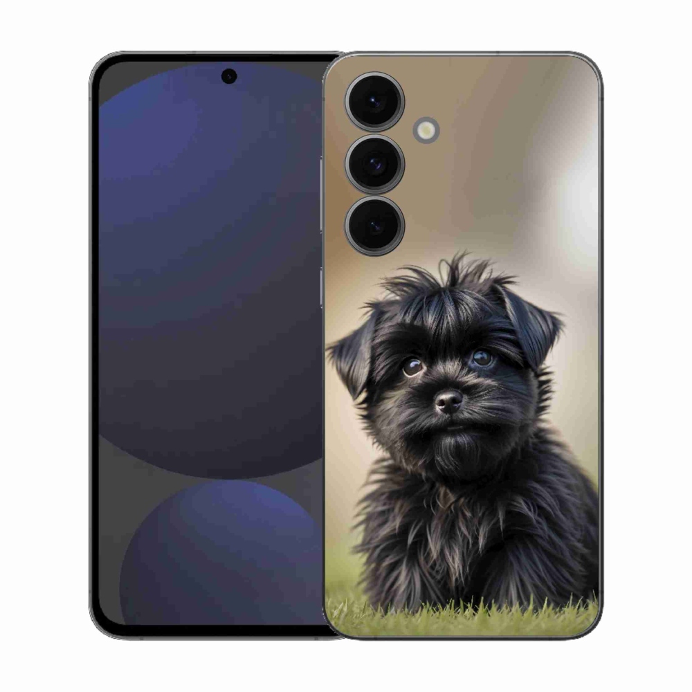 Gél védőhuzat mmCase Samsung Galaxy S25 FE - aranyos fekete kutya