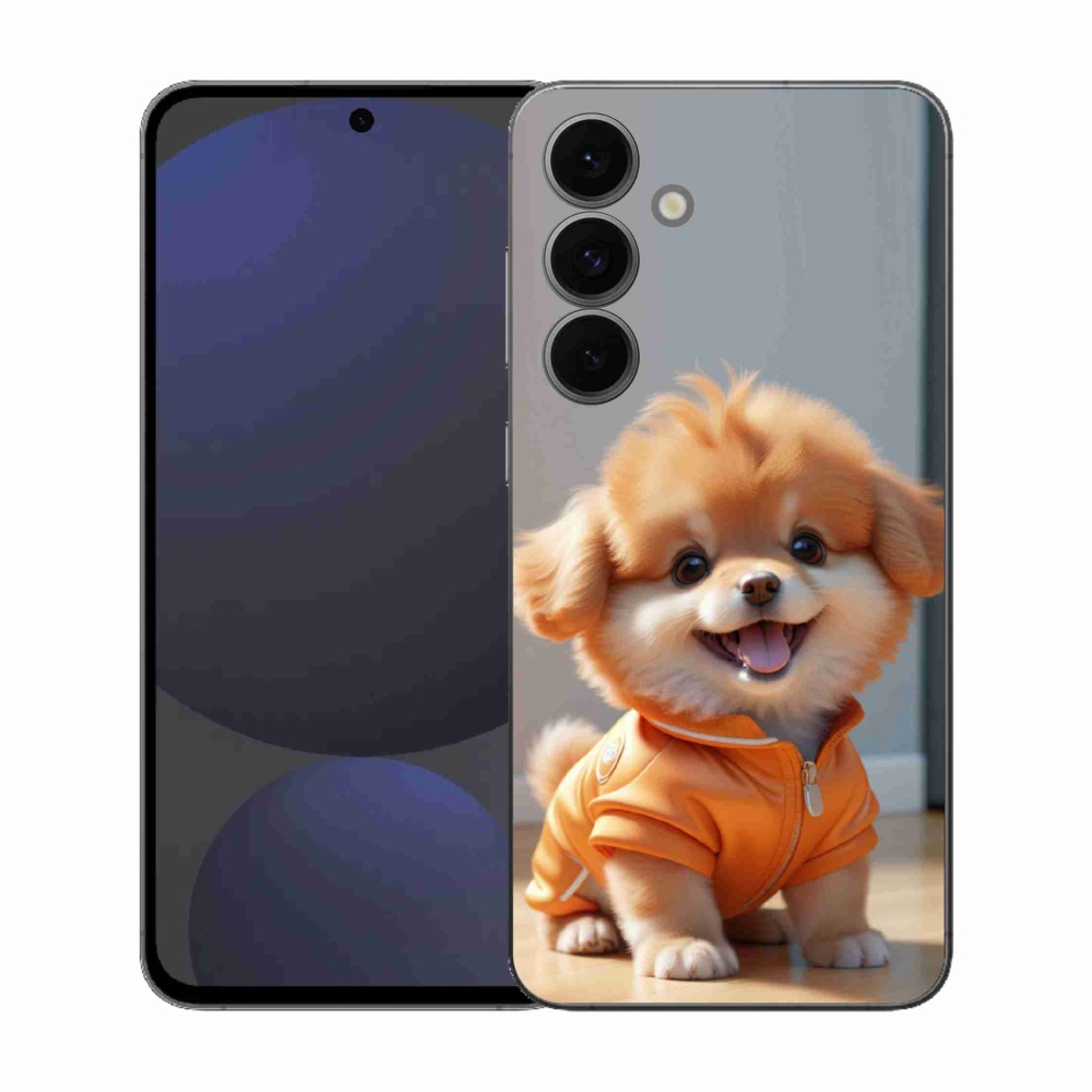 Zselés borítás mmCase Samsung Galaxy S25 FE - aranyos pomerániai pulóverben