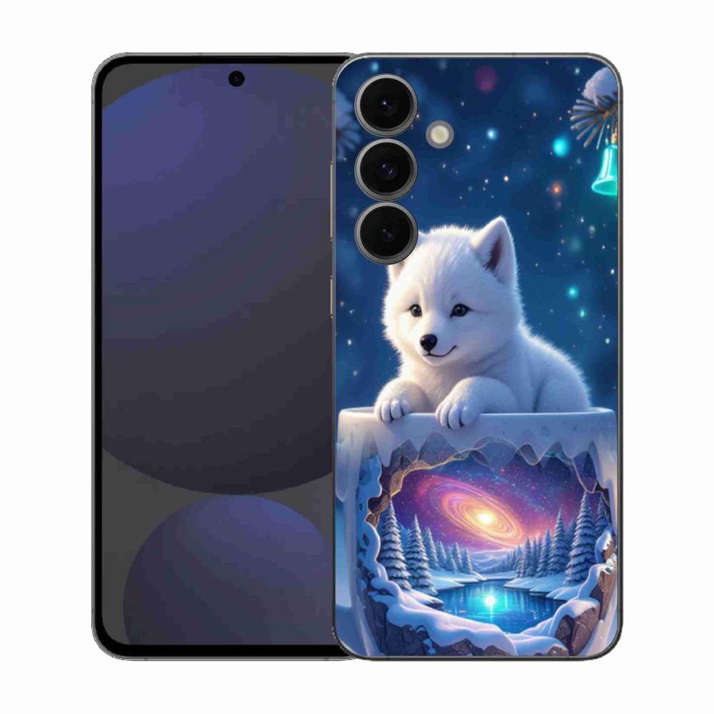 Gél borítás mmCase Samsung Galaxy S25 FE - Karácsonyi kölyökkutyákhoz