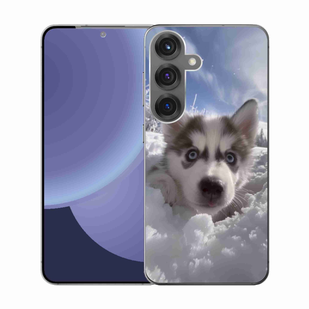 Gél borítás mmCase Samsung Galaxy S25 készülékhez - husky a hóban