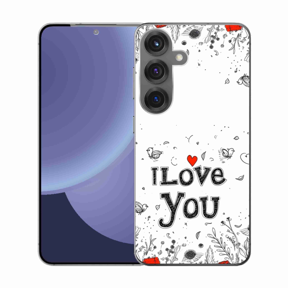 Gél borítás mmCase Samsung Galaxy S25 - I love you fehér háttérrel