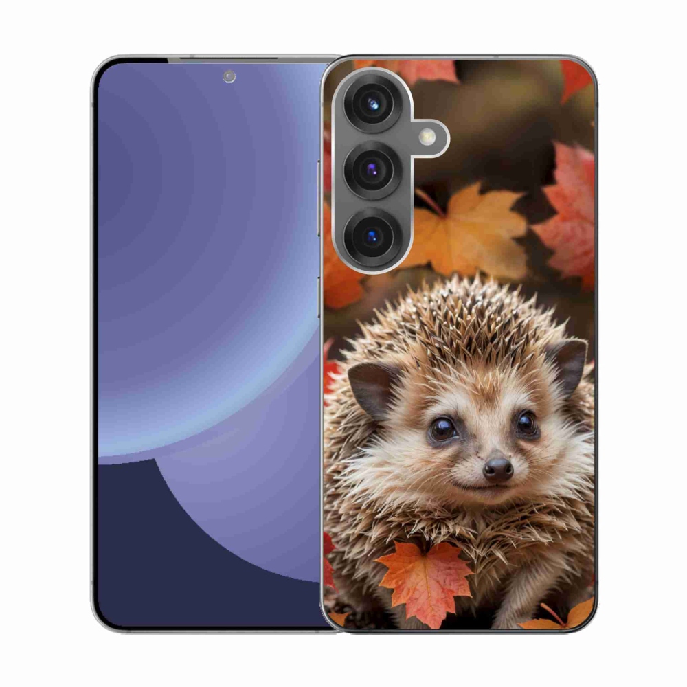 Zselés borító mmCase Samsung Galaxy S25 készülékhez - sün a levelekben