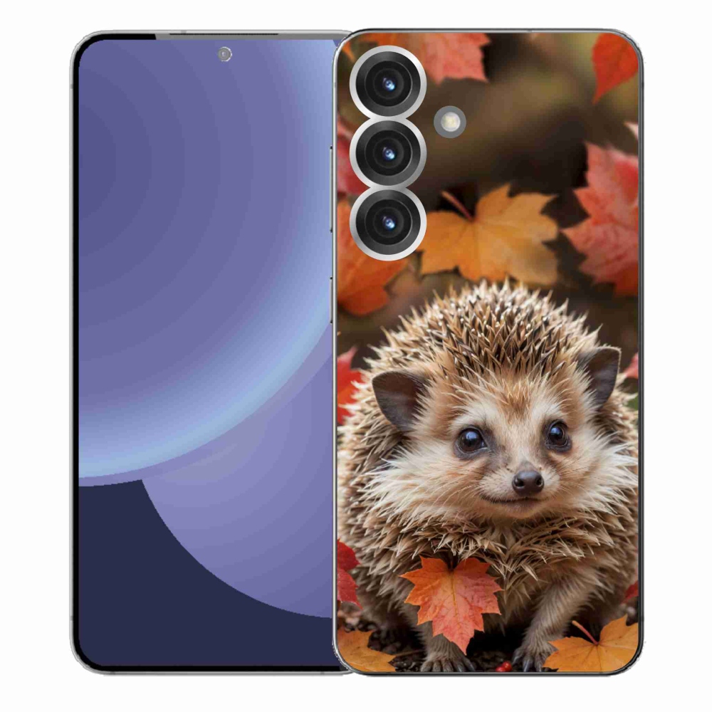 Zselés borítás mmCase Samsung Galaxy S25+ készülékhez - sün a levelekben