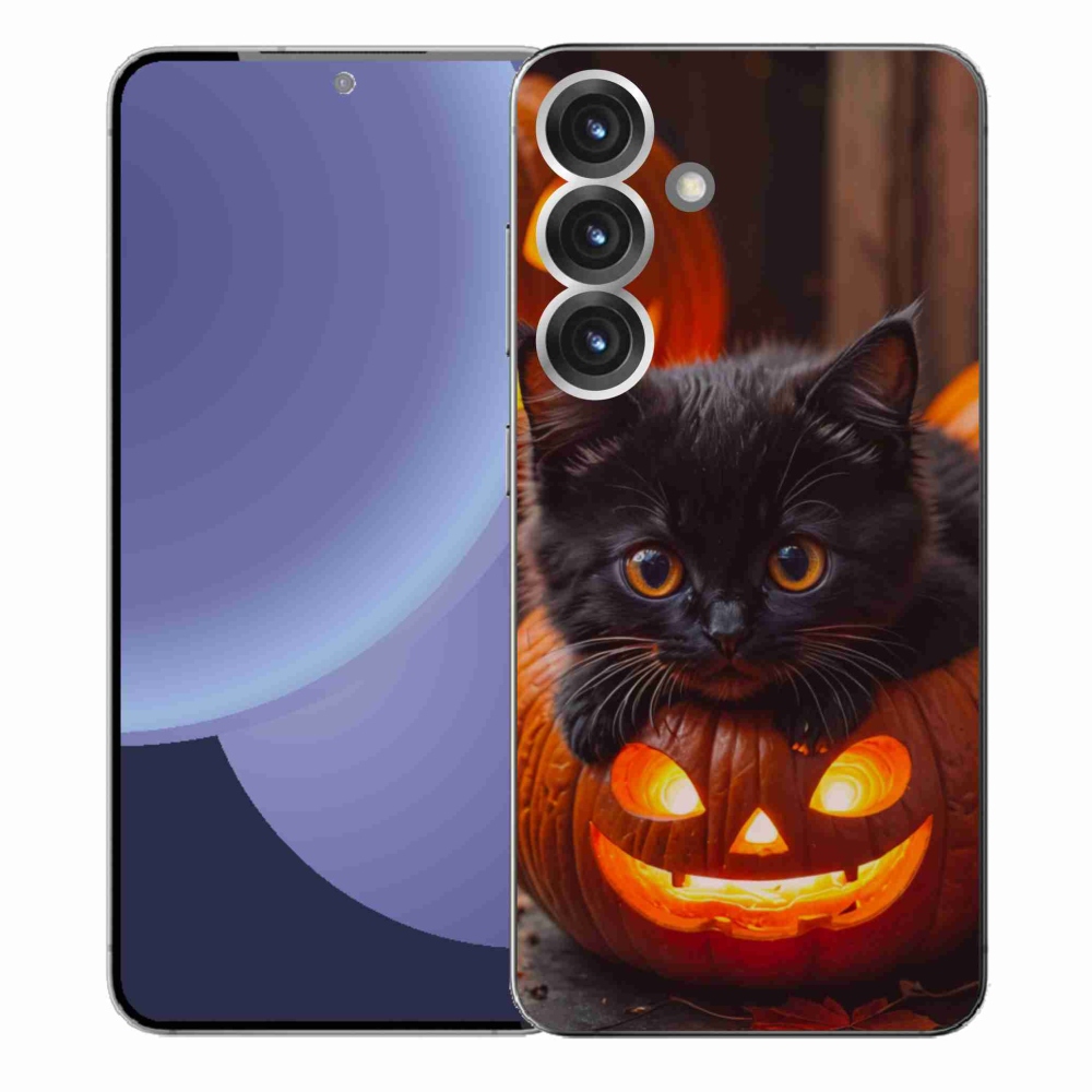 Gél borítás mmCase Samsung Galaxy S25+ készülékhez - cica és sütőtök