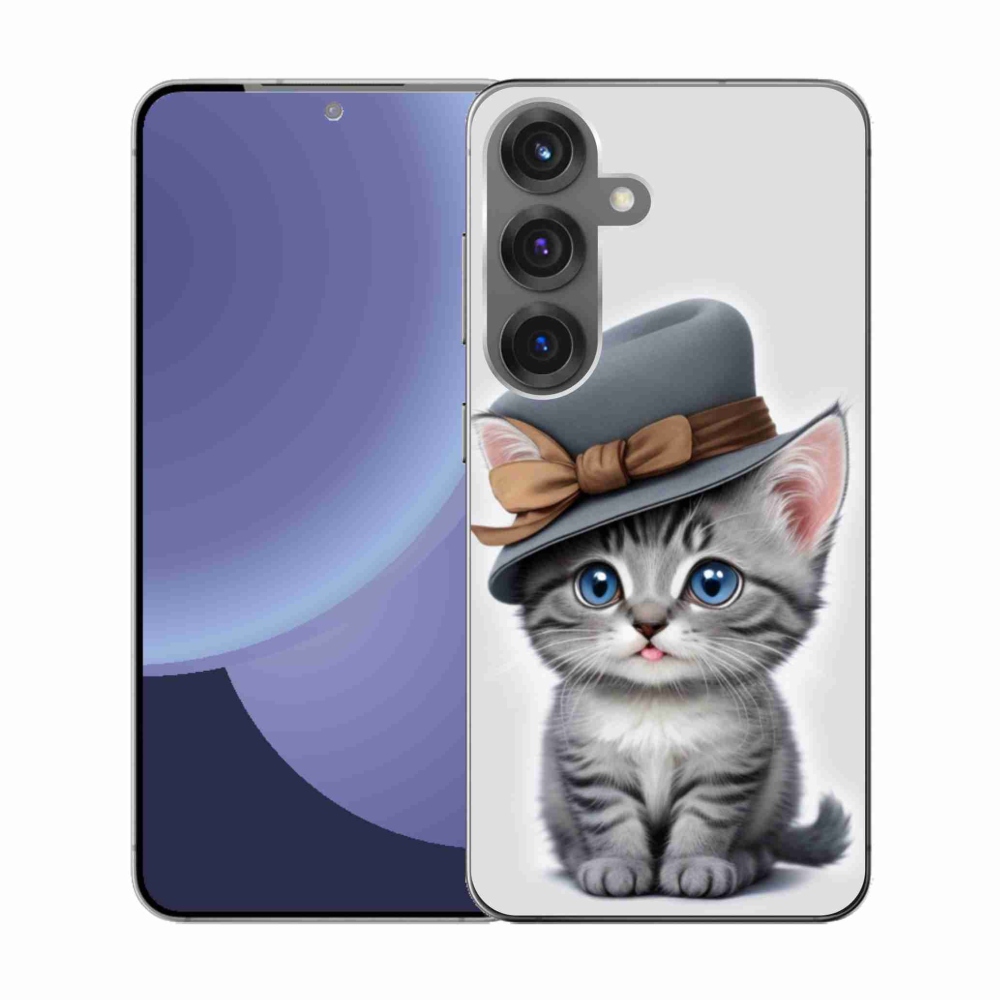 Gél borítás mmCase Samsung Galaxy S25 készülékhez - cica sapkával